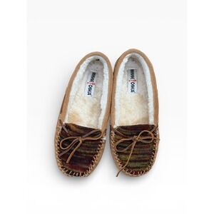Minnetonka Moccasins Slippers Shearling Lined Tartan Plaid Cozy Women 40507